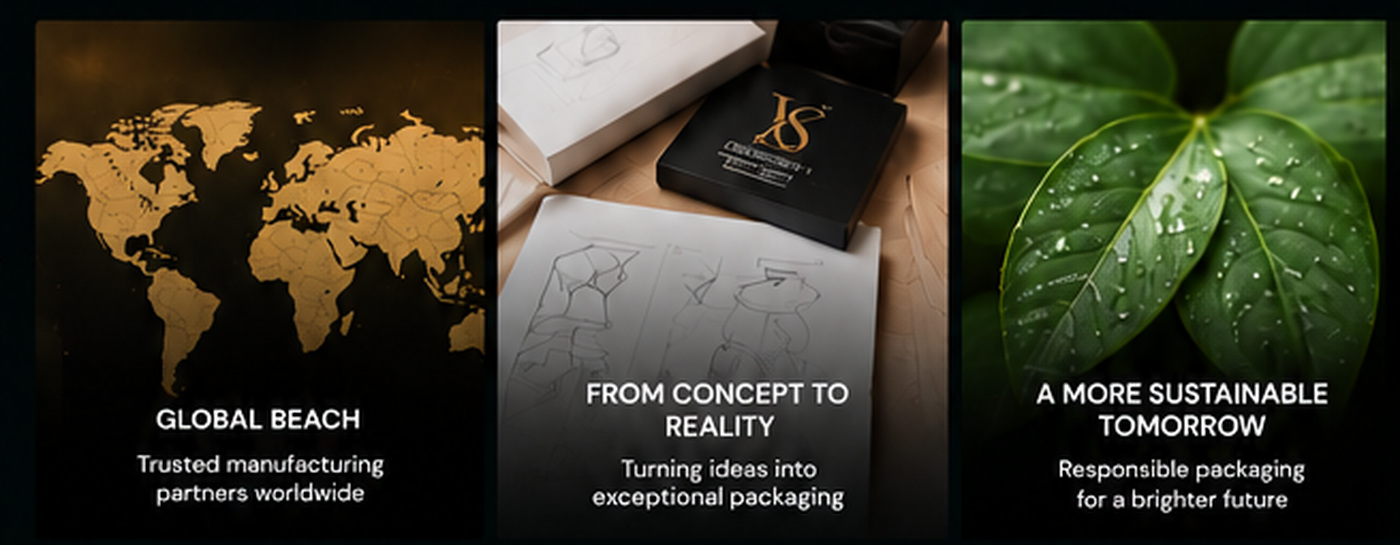 Global reach, concept development and sustainable packaging