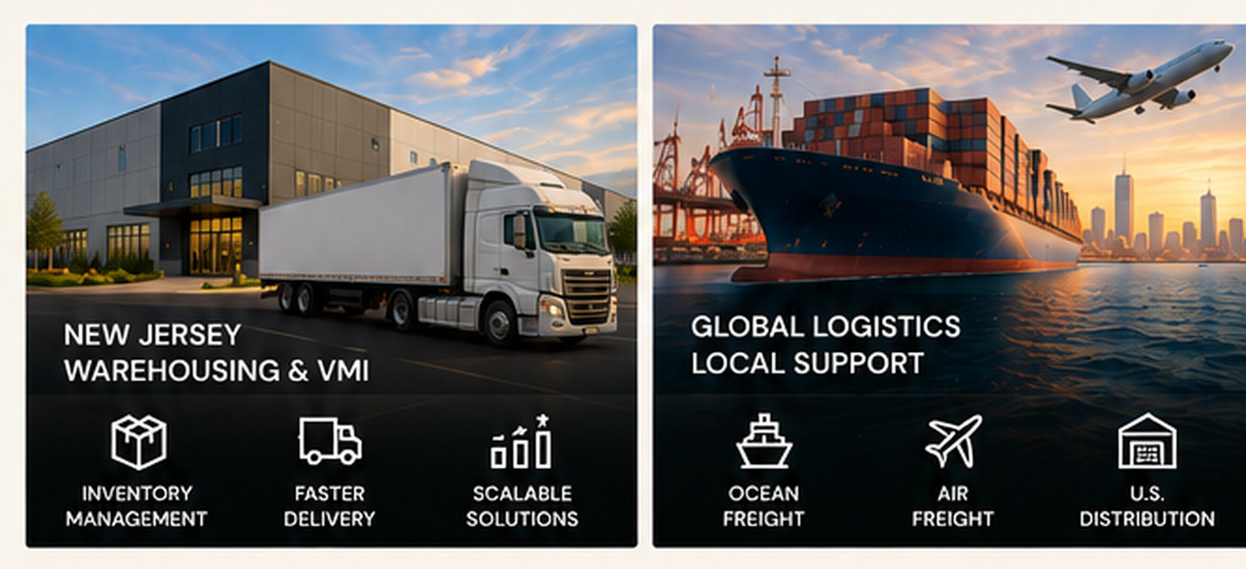 New Jersey warehousing, truck, ocean freight and air freight